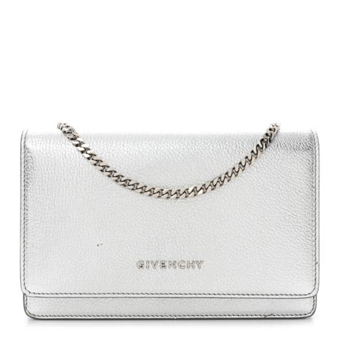 givenchy pandora wallet on chain lines|GIVENCHY Metallic Calfskin Pandora Chain Wallet Silver .